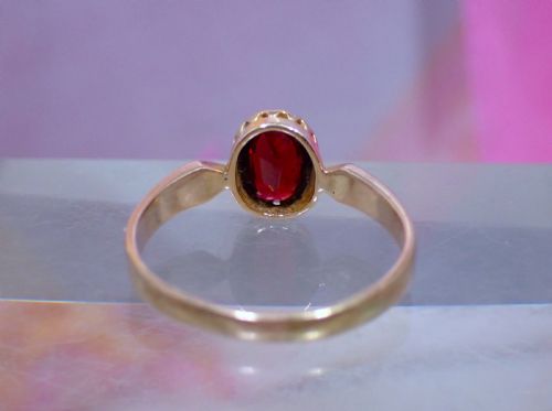 ANTIQUE EDWARDIAN 9CT ROSE GOLD GARNET RING - ADDITIONAL PHOTO 5