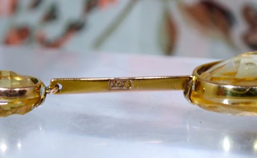 ANTIQUE EDWARDIAN 1910S 9CT ROSE GOLD LARGE CITRINE PENDANT - ADDITIONAL PHOTO 1