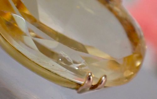 ANTIQUE EDWARDIAN 1910S 9CT ROSE GOLD LARGE CITRINE PENDANT - ADDITIONAL PHOTO 8