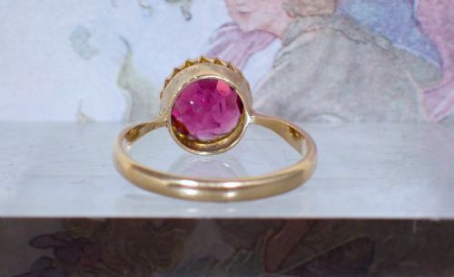 ANTIQUE EDWARDIAN 9CT YELLOW GOLD ALMANDINE GARNET RING - ADDITIONAL PHOTO 6