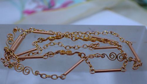 Antique Victorian 9ct Rose Gold 17 Inches Chain