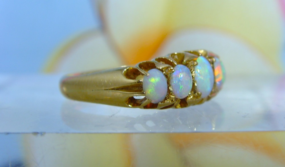 Antique Edwardian natural Opal 18ct gold ring View II