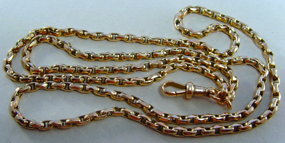 Antique Victorian 9ct yellow gold 28.5 inches chain