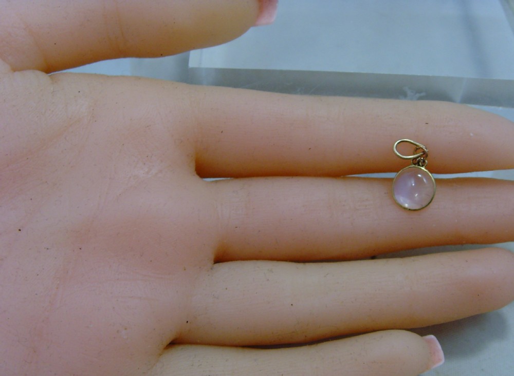 Antique Edwardian Moonstone 9 ct Gold single drop pendant View IV