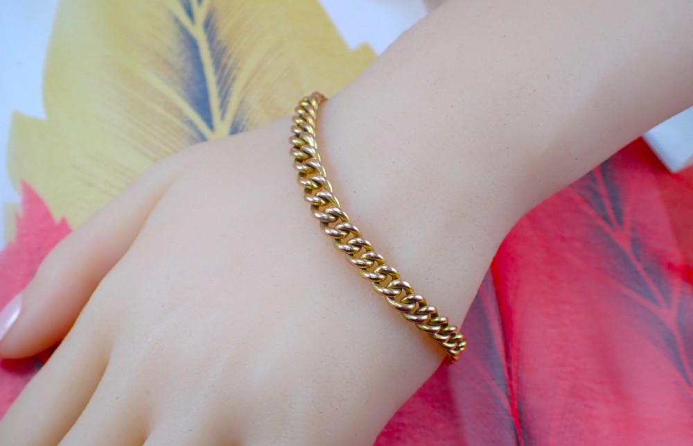 Antique Edwardian 9ct solid rose gold 17.5 grams Bracelet View III