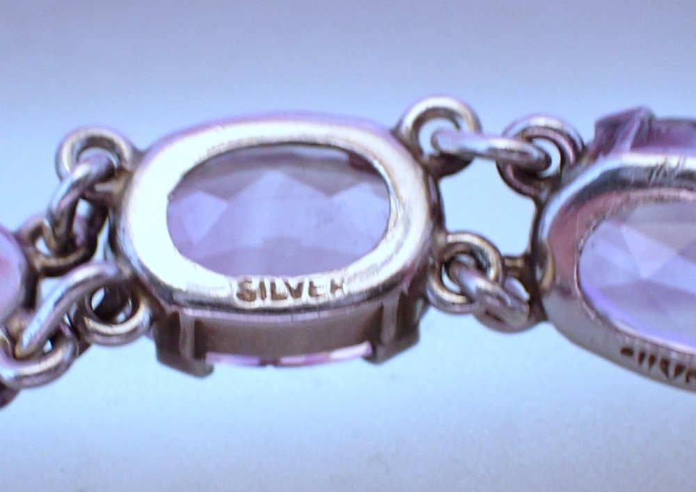 Sold to Jenny/ balance £275.00 Antique Arts and crafts 1910s Sterling Silver Amethyst Bracelet View VII