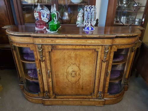 Burr Walnut Inlaid Credenza