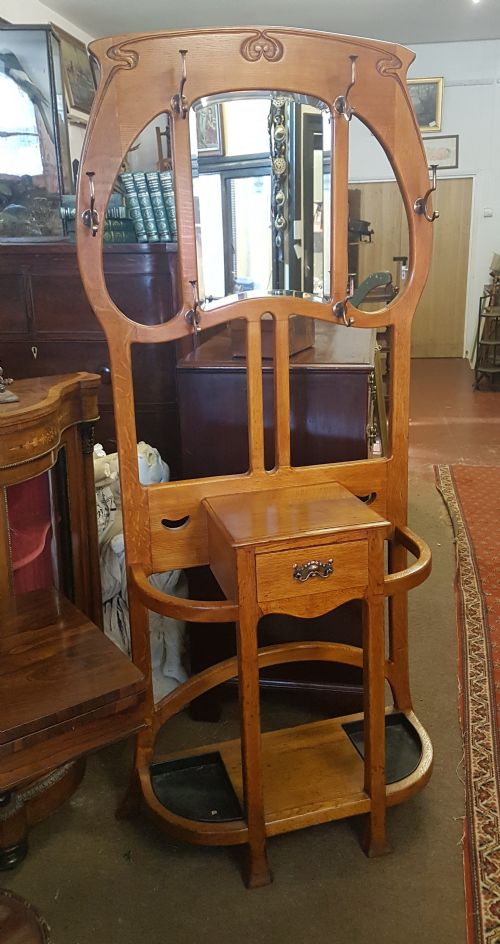 Antique  Art Nouveau Hall Stand
