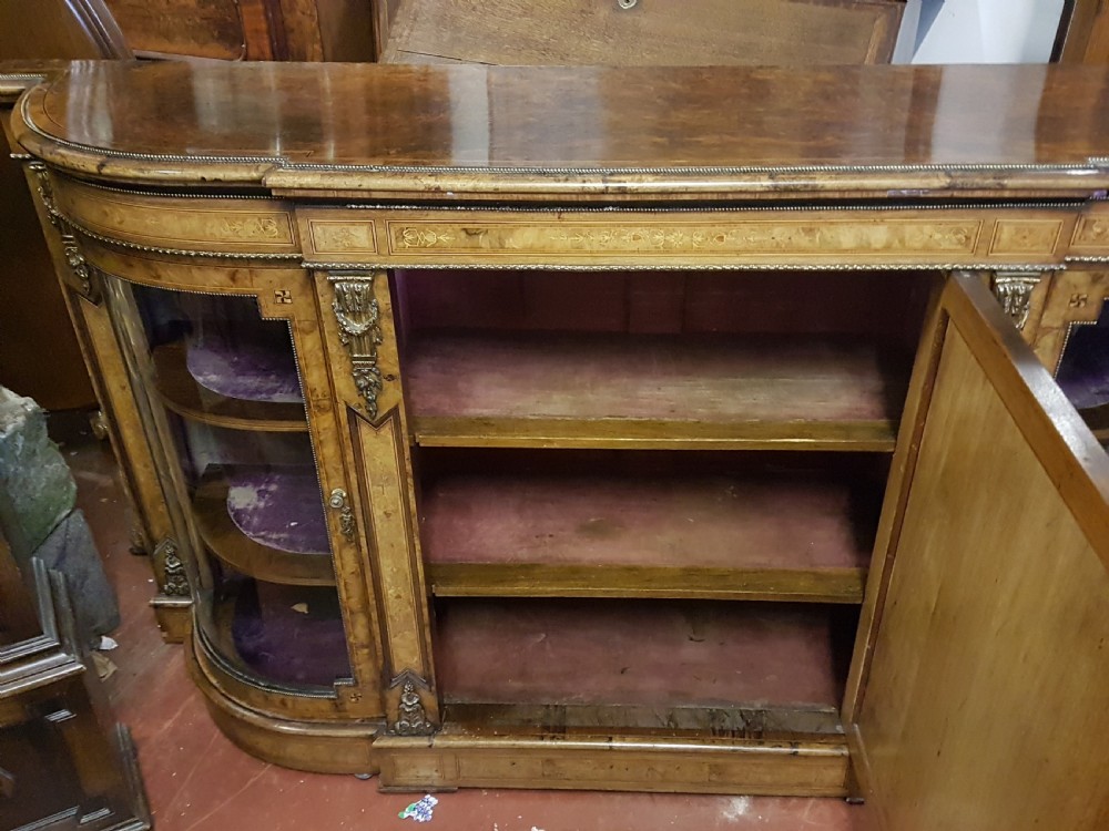 BURR WALNUT INLAID CREDENZA  View III
