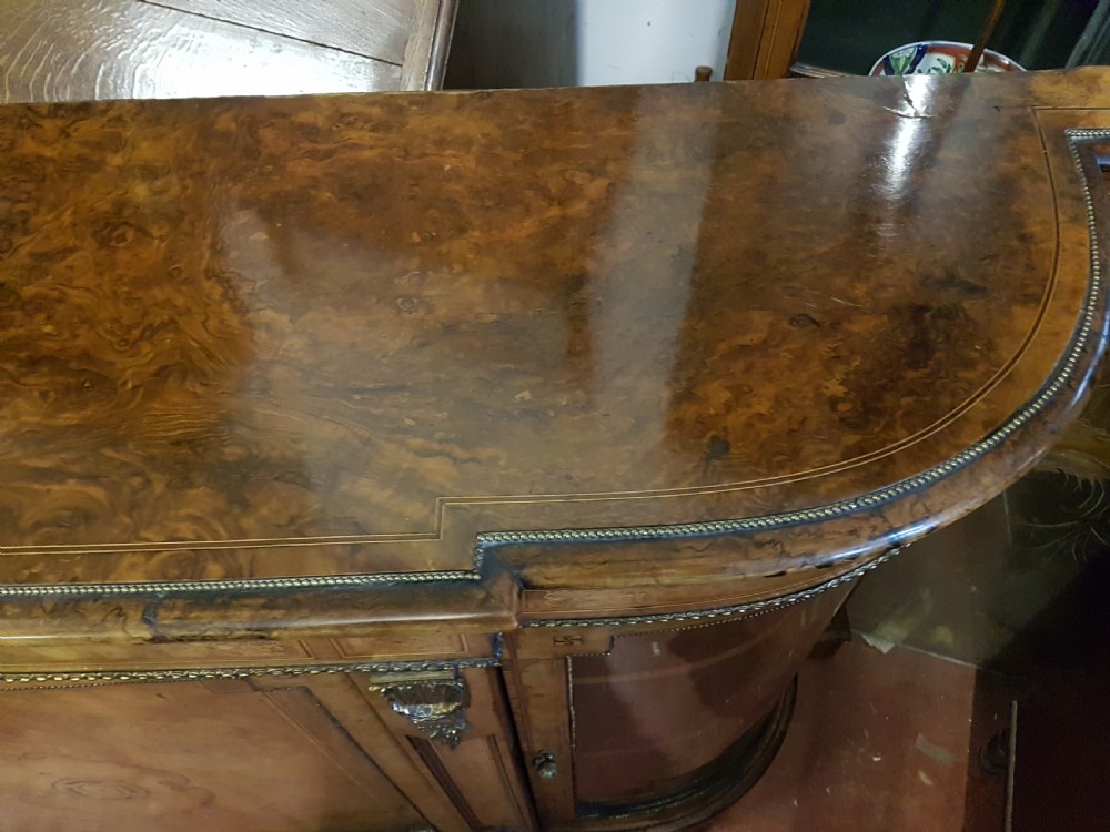 BURR WALNUT INLAID CREDENZA  View V