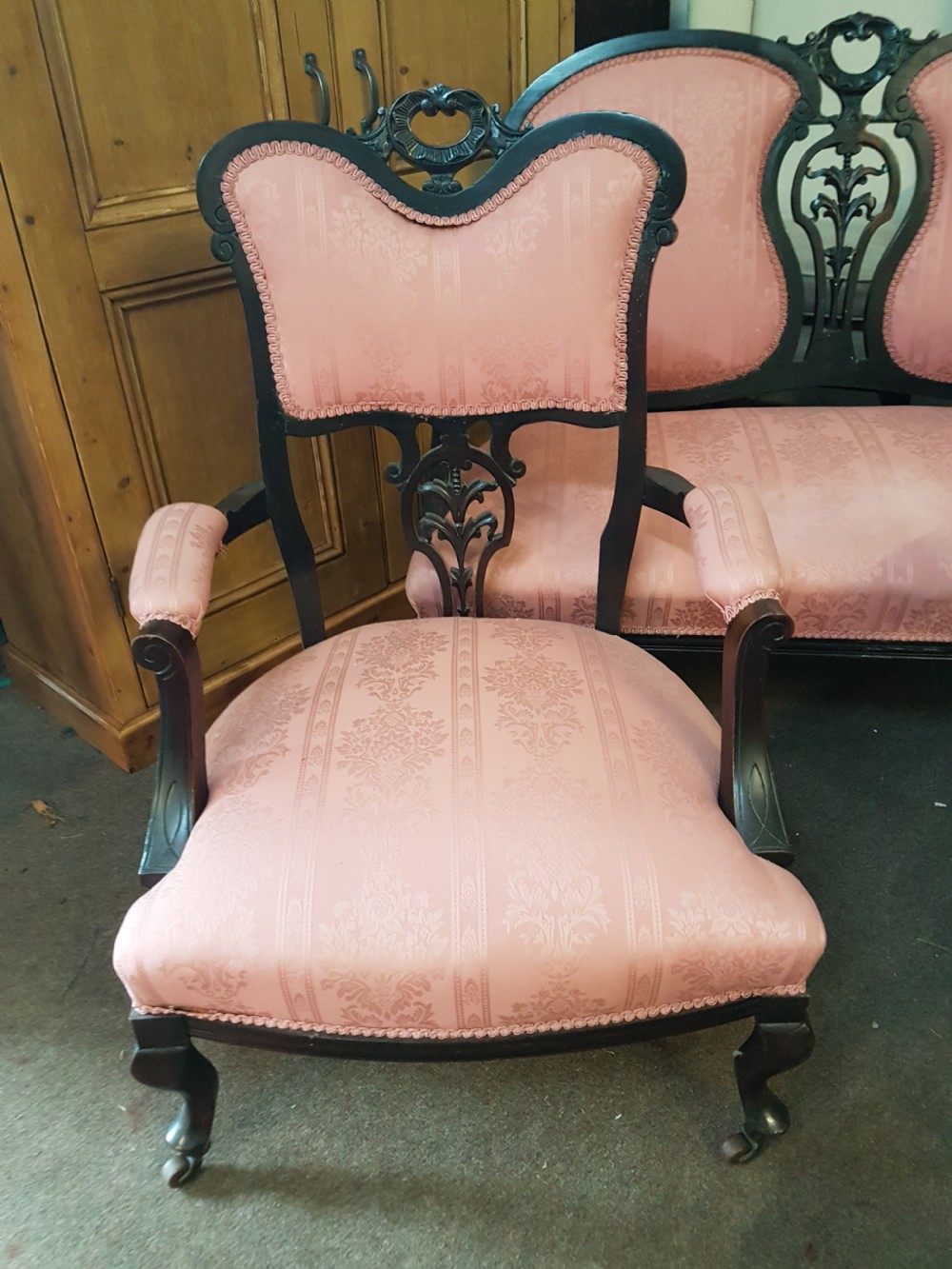 ANTIQUE THREE PIECE SALON SUITE  View II