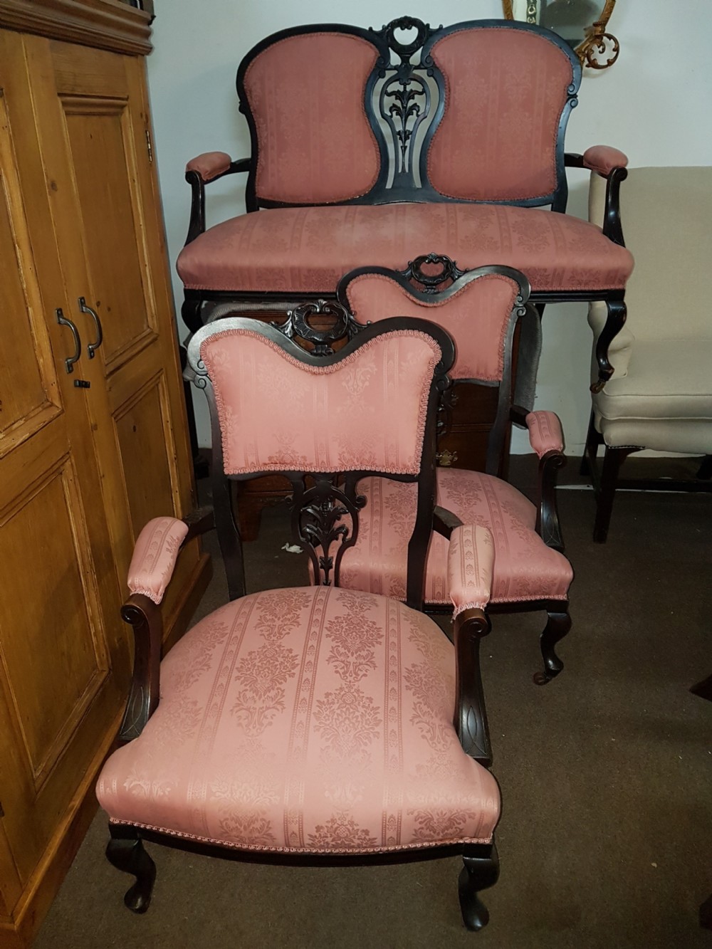 ANTIQUE THREE PIECE SALON SUITE  View IV
