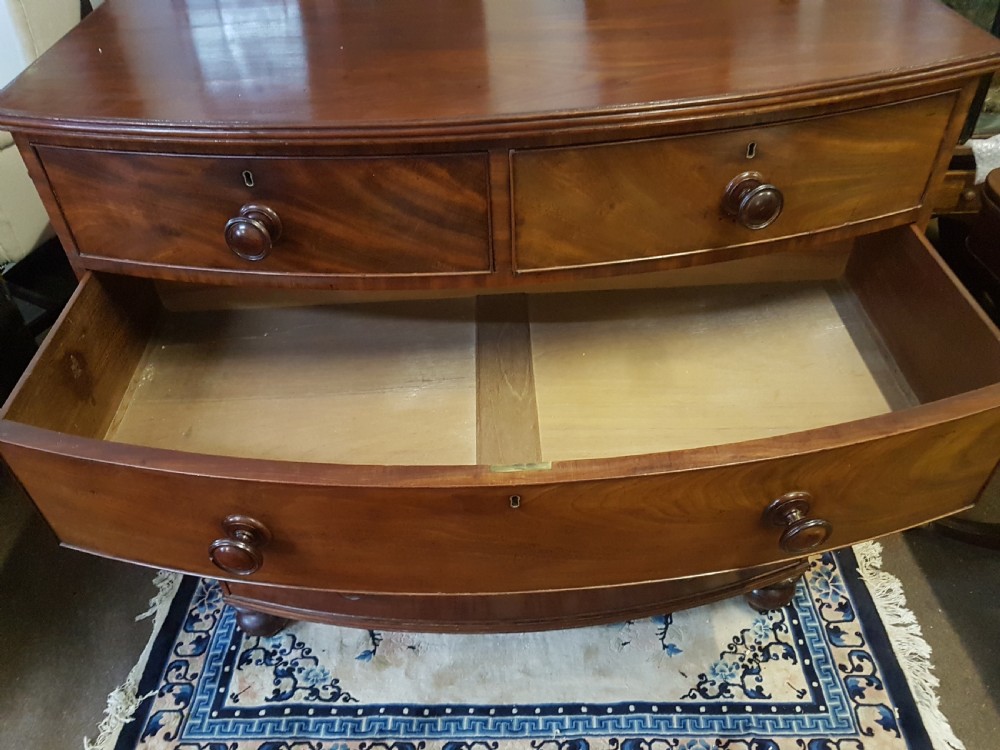 ANTIQUE BOW FRONTED CHEST OF DRAWERS  View IV