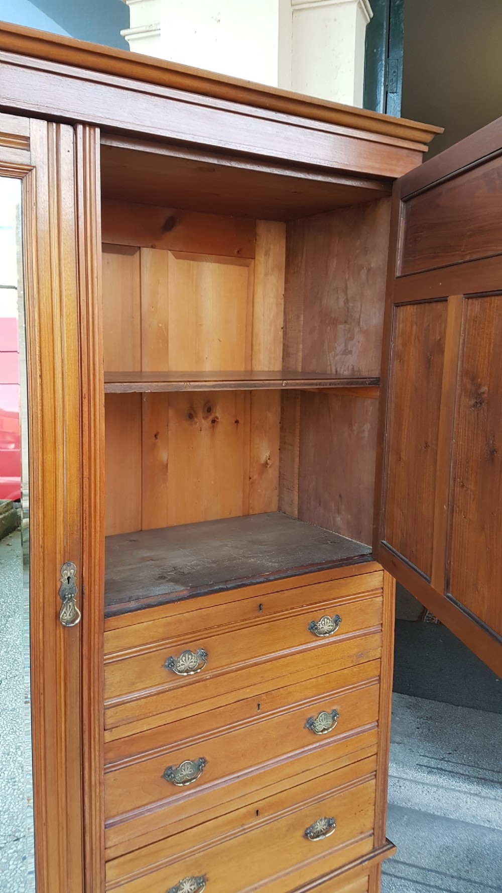 ANTIQUE WALNUT WARDROBE  View II