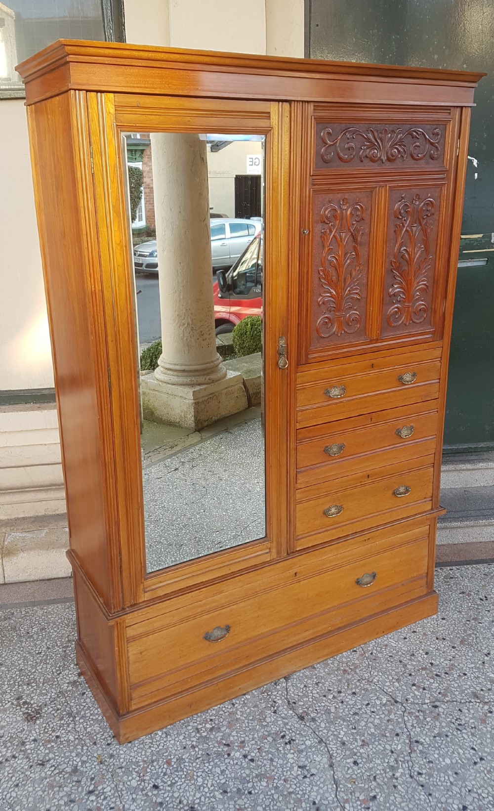 ANTIQUE WALNUT WARDROBE 