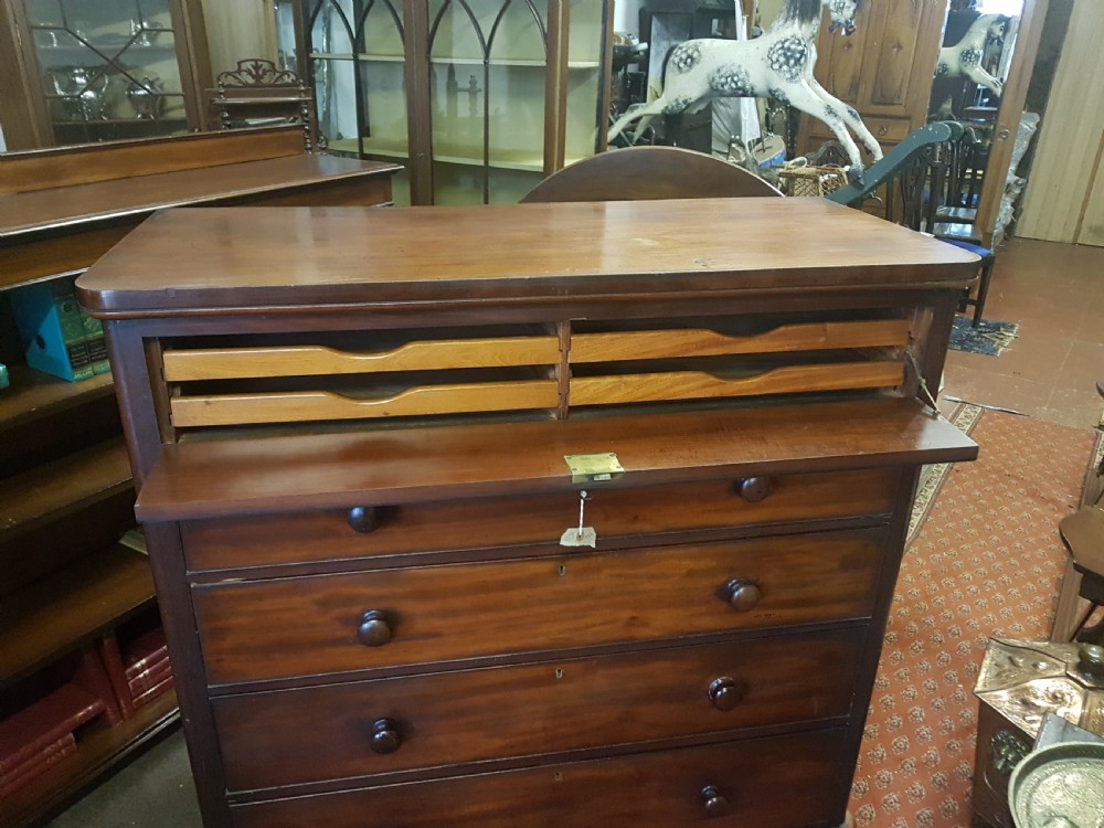 ANTIQUE MAHOGANY CHEST  View II