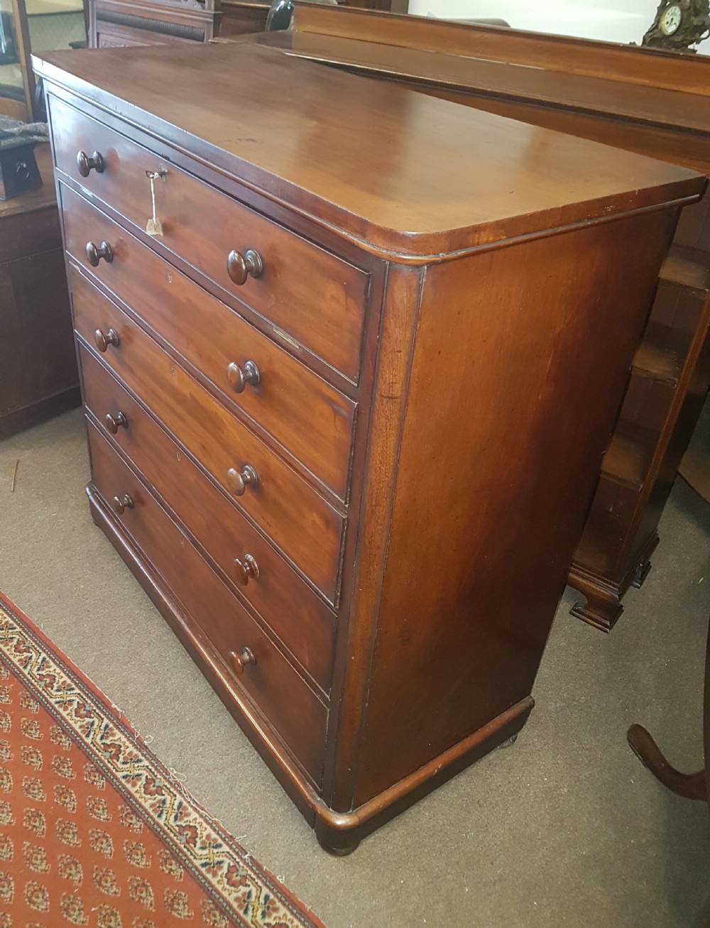 ANTIQUE MAHOGANY CHEST  View V