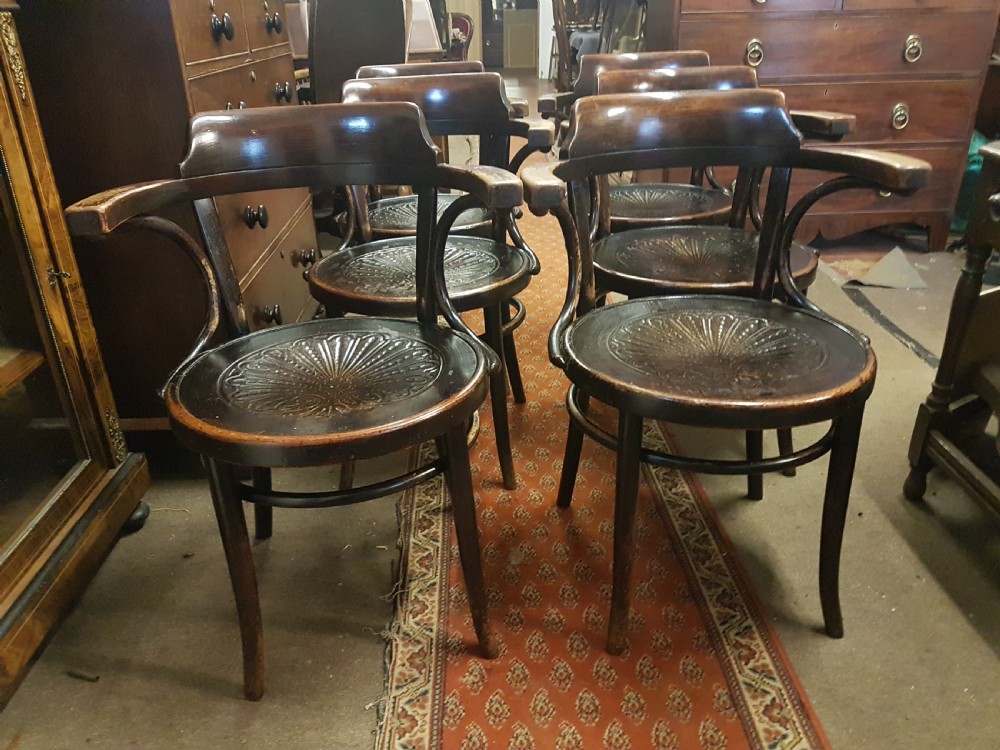  SET OF SIX ANTIQUE BENTWOOD ARM CHAIRS View II