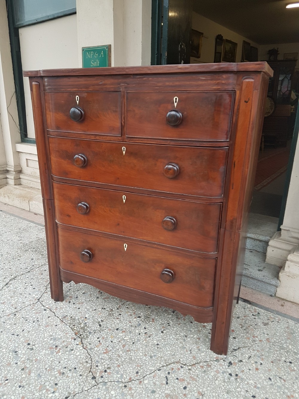 ANTIQUE LARGE MAHOGANY CHEST 
