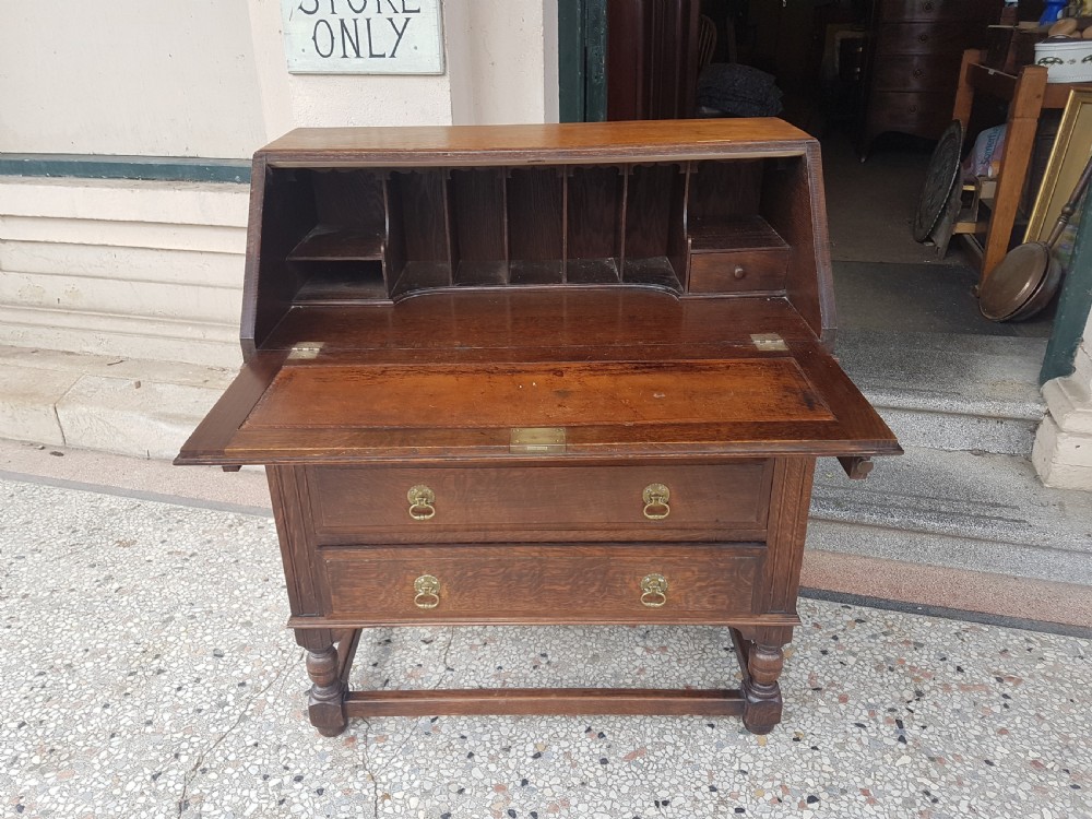  ANTIQUE OAK BUREAU  View II