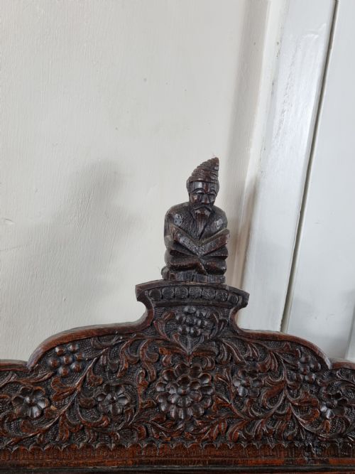 19TH CENTURY BURMESE ANGLO INDIAN CARVED BENCH CHAIR - ADDITIONAL PHOTO 4
