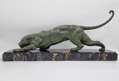art deco sculpture panther by chiparus - CATEGORY: ANTIQUE SCULPTURES - DATED 1920