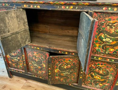 19TH CENTURY ORIENTAL TIBETAN CABINET FURNITURE - ADDITIONAL PHOTO 4