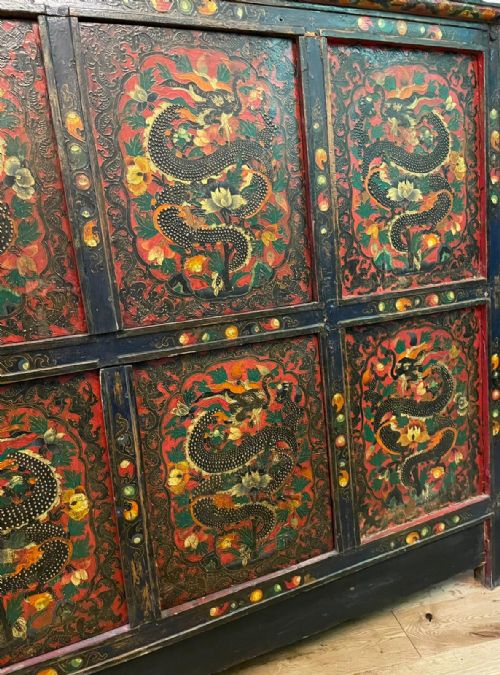 19TH CENTURY ORIENTAL TIBETAN CABINET FURNITURE - ADDITIONAL PHOTO 5