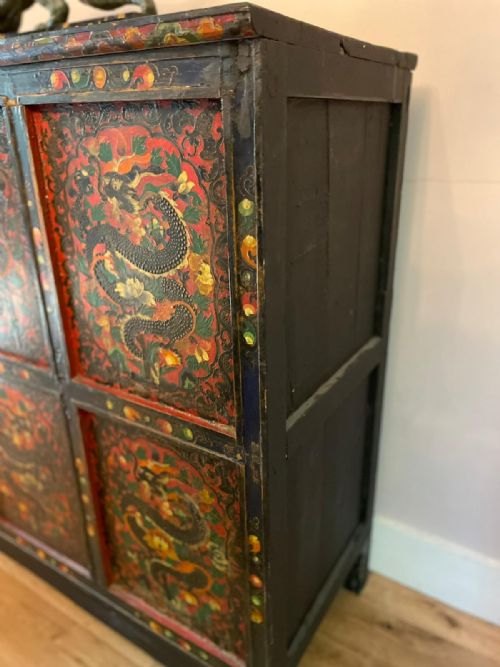 19TH CENTURY ORIENTAL TIBETAN CABINET FURNITURE - ADDITIONAL PHOTO 10