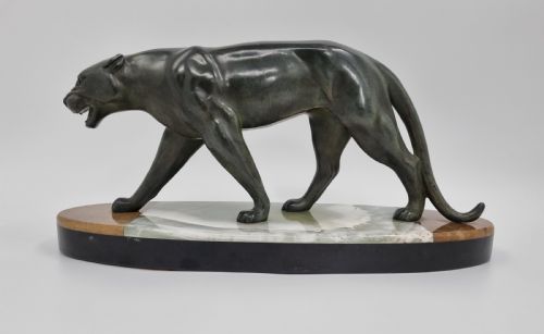 ART DECO STATUE SNARLING PANTHER BY RUCHOT - ADDITIONAL PHOTO 2