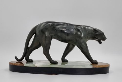 ART DECO STATUE SNARLING PANTHER BY RUCHOT - ADDITIONAL PHOTO 4