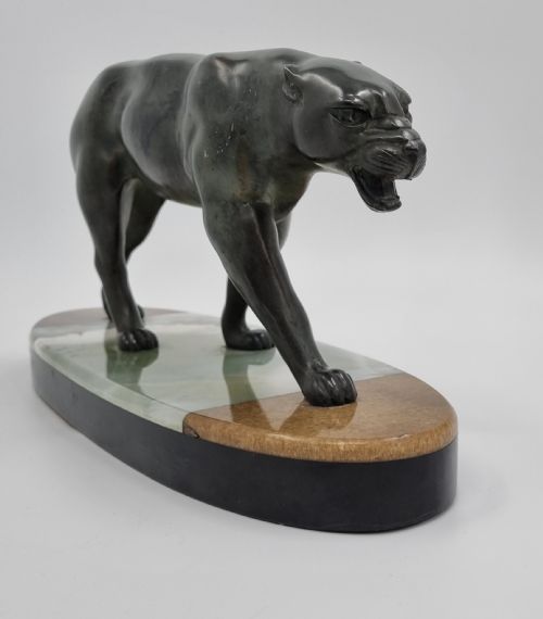 ART DECO STATUE SNARLING PANTHER BY RUCHOT - ADDITIONAL PHOTO 5