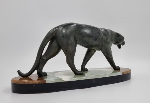 ART DECO STATUE SNARLING PANTHER BY RUCHOT - ADDITIONAL PHOTO 6