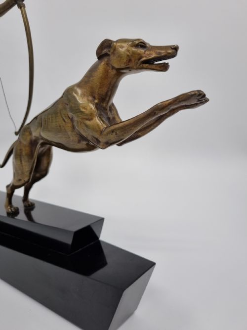 ART DECO BRONZE SCULPTURE DIANA THE HUNTRESS BY BOURQUET BOURAINE - ADDITIONAL PHOTO 4