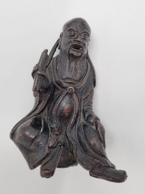chinese ming dynasty bronze figure of scholar - CATEGORY: ANTIQUE METAL - DATED BEFORE 1700