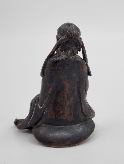 CHINESE MING DYNASTY BRONZE FIGURE OF SCHOLAR - ADDITIONAL PHOTO 2
