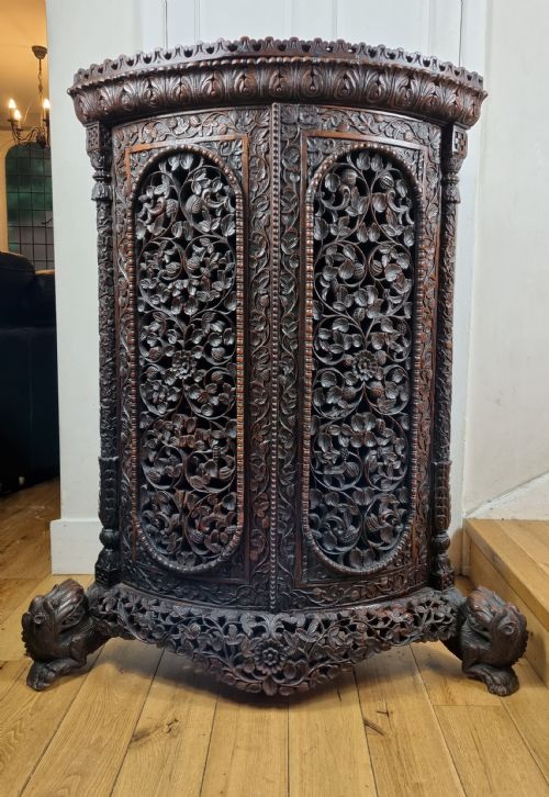 anglo indian carved cabinet - CATEGORY: ANTIQUE CABINETS - DATED 19TH CENTURY