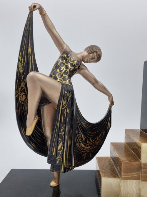 ART DECO CLOCK WITH DANCER BY GILBERT - ADDITIONAL PHOTO 4