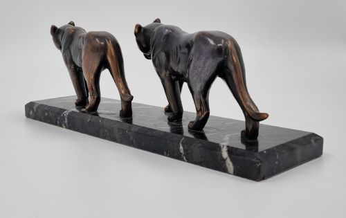 ART DECO SCULPTURE TWO PANTHERS - ADDITIONAL PHOTO 8