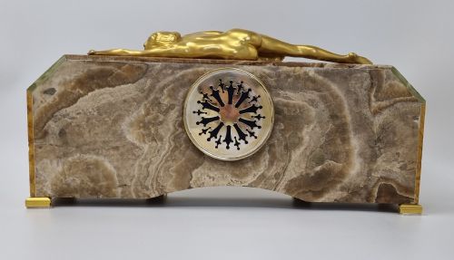 ART DECO CLOCK DIANA THE HUNTRESS BY LAVROFF - ADDITIONAL PHOTO 8