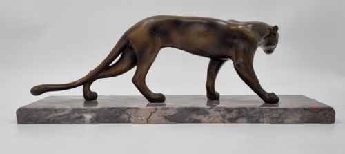 ART DECO PANTHER SPELTER STATUE BY M FONT - ADDITIONAL PHOTO 6