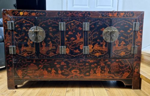 19th century chinese lacquered cabinet sideboard - CATEGORY: ANTIQUE SIDEBOARDS - DATED 19TH CENTURY