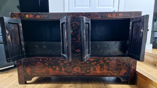 19TH CENTURY CHINESE LACQUERED CABINET SIDEBOARD - ADDITIONAL PHOTO 1