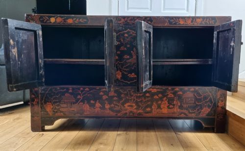 19TH CENTURY CHINESE LACQUERED CABINET SIDEBOARD - ADDITIONAL PHOTO 2