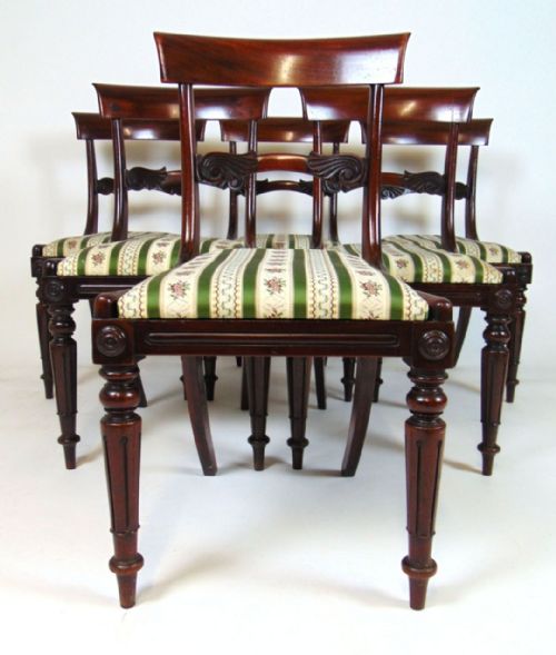SET OF 6 ANTIQUE WILLIAM IV MAHOGANY DINING CHAIRS 19TH CENTURY - ADDITIONAL PHOTO 2