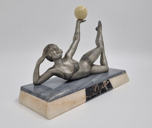 ART DECO BALL DANCER BATHING BEAUTY FIGURE BY BALLESTE C 1930 - ADDITIONAL PHOTO 1