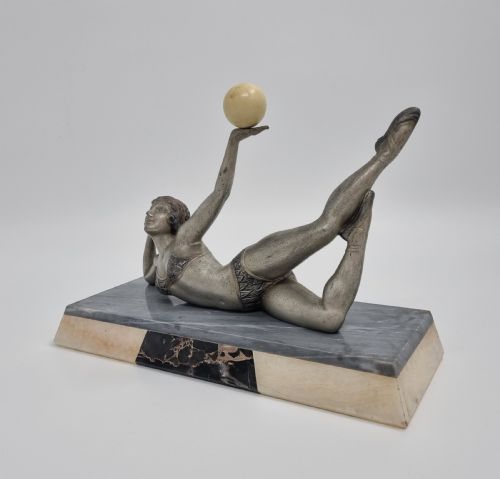 ART DECO BALL DANCER BATHING BEAUTY FIGURE BY BALLESTE C 1930 - ADDITIONAL PHOTO 2