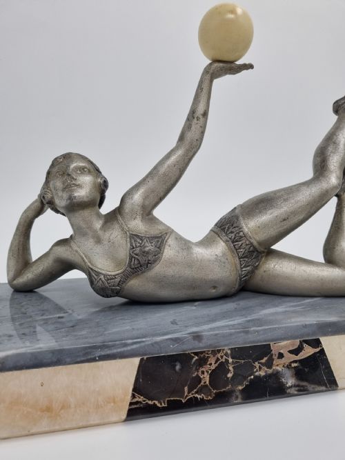 ART DECO BALL DANCER BATHING BEAUTY FIGURE BY BALLESTE C 1930 - ADDITIONAL PHOTO 3