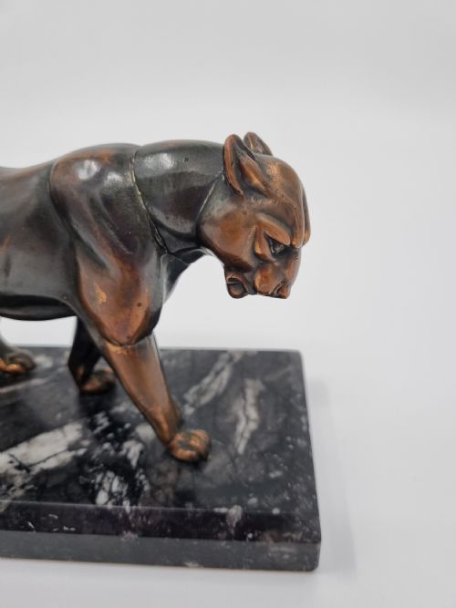 ART DECO SCULPTURE TWO PANTHERS - ADDITIONAL PHOTO 3