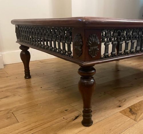 FRENCH MARBLE AND WALNUT COFFEE TABLE C 1930S - ADDITIONAL PHOTO 2